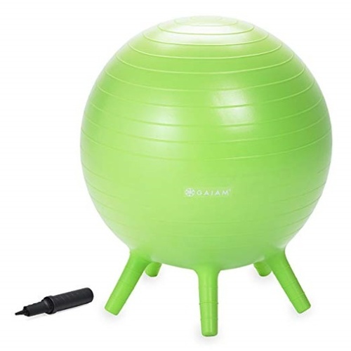 Gaiam Kids Stay-N-Play 어린이 균형 볼- 배송기간 14일~21일 (Gaiam Kids Stay-N-Play Children&#039;s Balance Ball - Flexible School Chair, Active Classroom Desk Seating with Stay-Put Stability Legs, Includes Air Pump)-칭찬나라큰나라