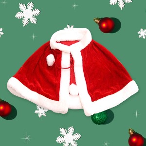 크리스마스 산타 망토 아동용 산타코스튬 산타옷 극세사 패브릭-칭찬나라큰나라