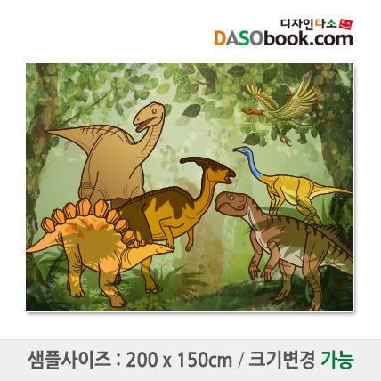 정글숲속(공룡)배경현수막-006-칭찬나라큰나라