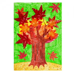 [만들기그림]가을단풍나무 표현하기-칭찬나라큰나라