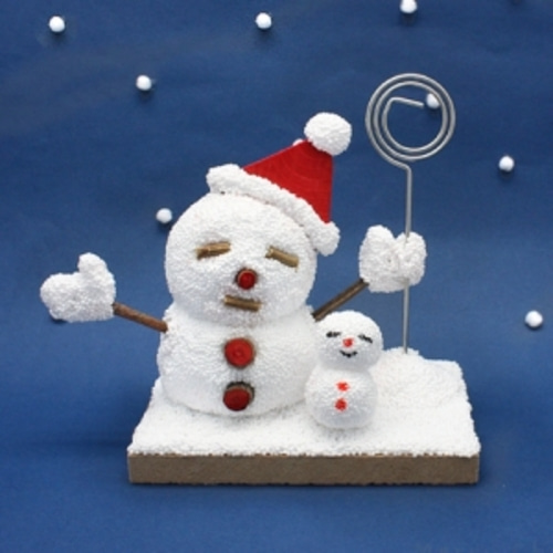 [클레이공예] 동글동글 눈사람 메모꽂이 - 어린이집 유치원 크리스마스만들기 만들기재료