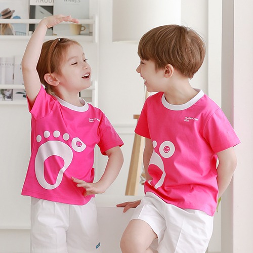 발바닥(Pink) (교사용 티도 있음) 유치원 어린이집 원복 단체복-칭찬나라큰나라