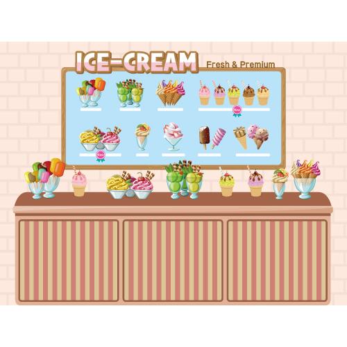 시장놀이현수막(아이스크림)-182-칭찬나라큰나라