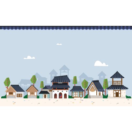 전통배경현수막(전통마을한옥)-102-칭찬나라큰나라