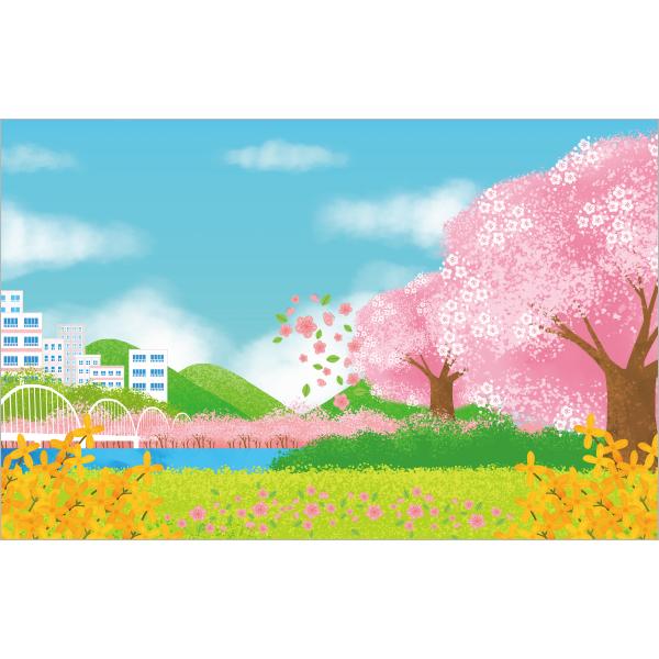 봄배경현수막 벚꽃 379-칭찬나라큰나라