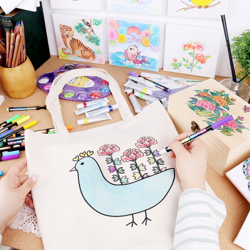 엄마표미술놀이 에코백만들기-유치원 어린이집 만들기재료 민화샵