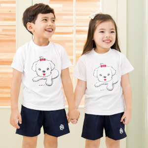 쿨론캠프티셔츠(화이트) 유치원 어린이집 원복 단체복-칭찬나라큰나라