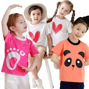 유아 반팔 티셔츠 교사용티셔츠 (최소주문수량 10장) / 어린이날선물 유치원 어린이집 원복 단체복