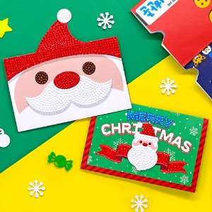 크리스마스 보석십자수 카드 (2종 택1) (최소구매 5개)-칭찬나라큰나라