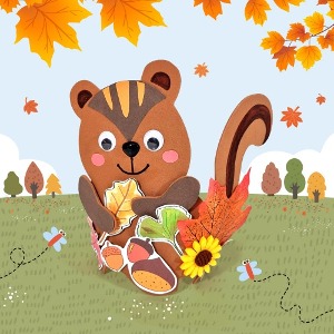 만들기 가을 다람쥐 낙엽 왕관 (4인용)-칭찬나라큰나라